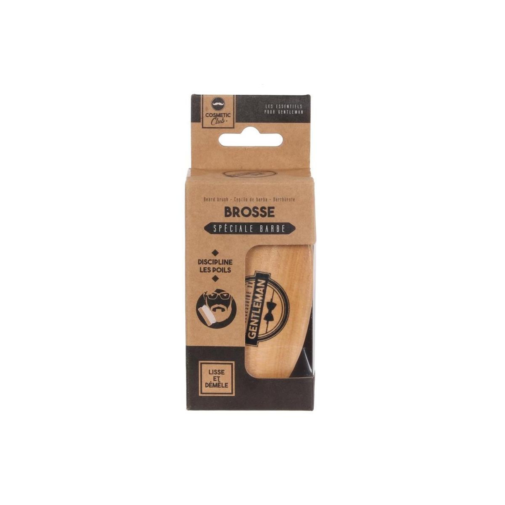 Voir la diapositive 4 : Cosmetic Club Brosse à barbe en bois  gentleman  9cm beige