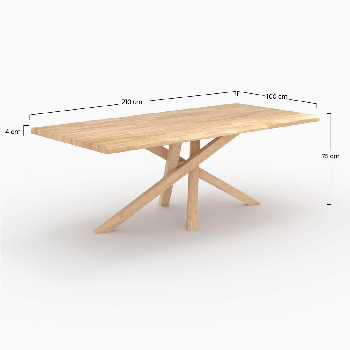 Rendez vous déco Table rectangulaire en bois d'hévéa massif foncé 8 personnes - Robin