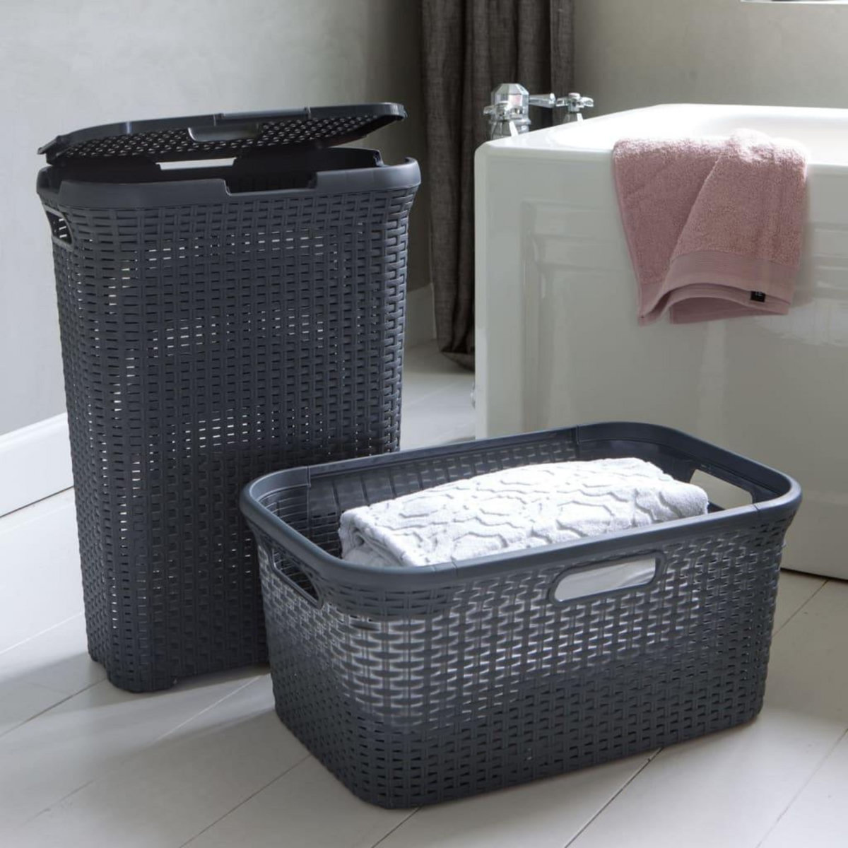 CURVER Curver Panier a linge Style 45 L Anthracite