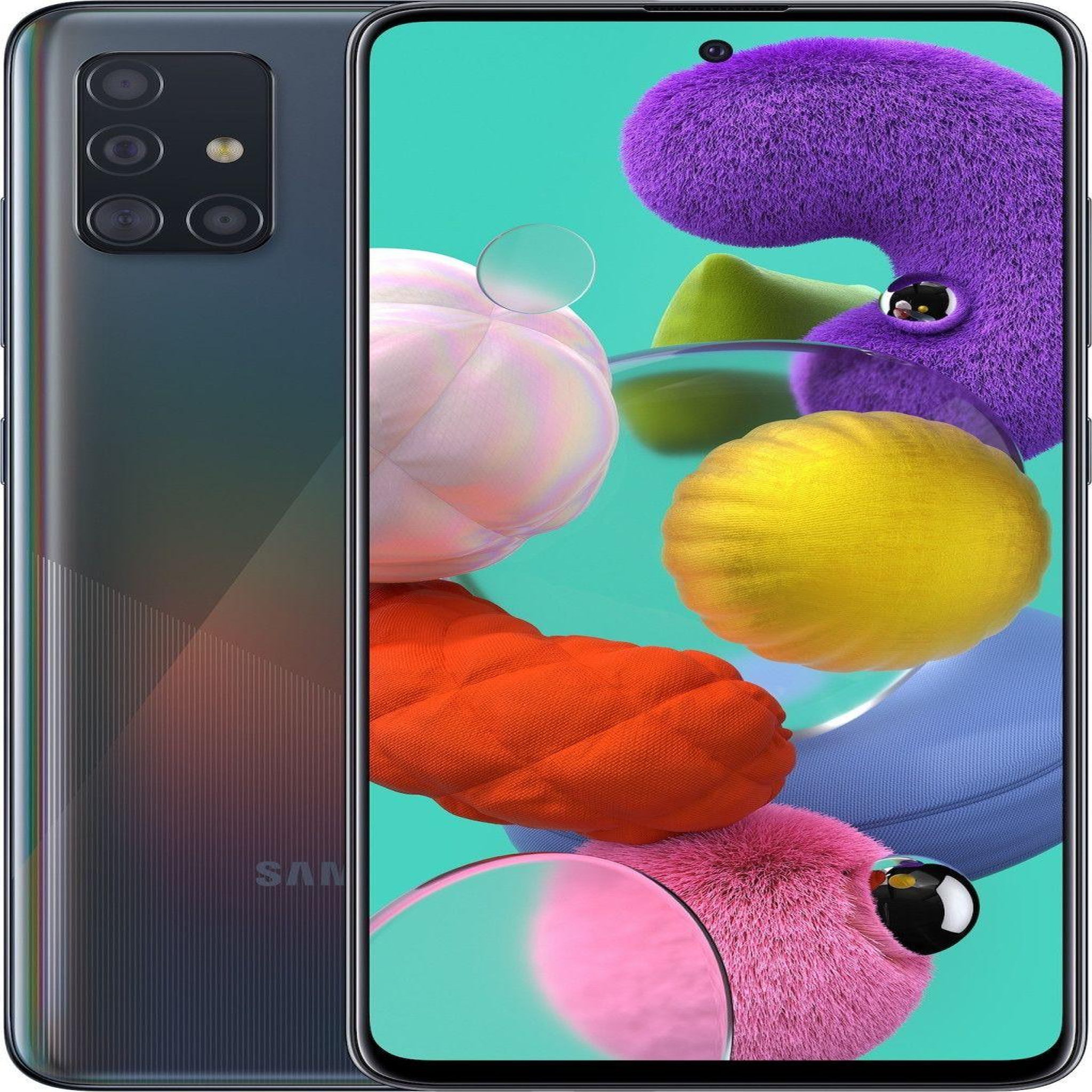 Voir la diapositive 1 : Samsung Galaxy A51 (Dual Sim) Reconditionné 128 Go - Grade A - Noir Prismatique