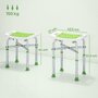 Voir la diapositive 3 : HOMCOM Siège de douche réglable en hauteur tabouret de douche ergonomique pieds antidérapants charge max. 150 Kg alu HDPE blanc vert