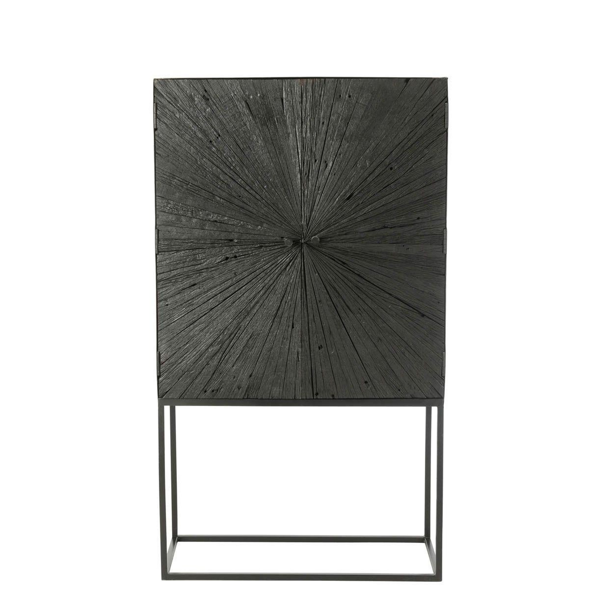Voir la diapositive 5 : J-LINE Commode 2 portes en bois  shanil  162cm noir