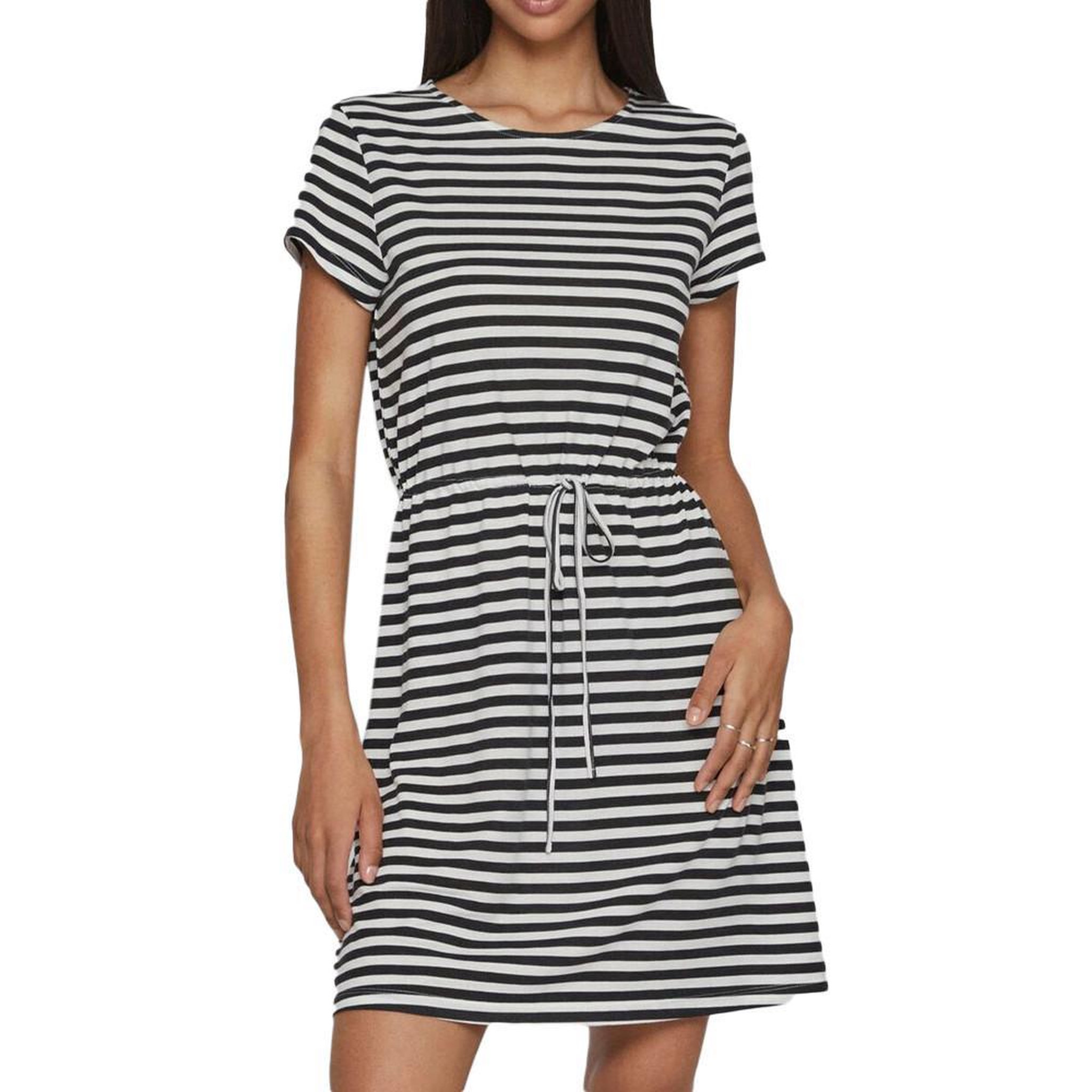 Voir la diapositive 1 : Vila Robe Noir/Blanc à Rayures Femme Vila Mooney String