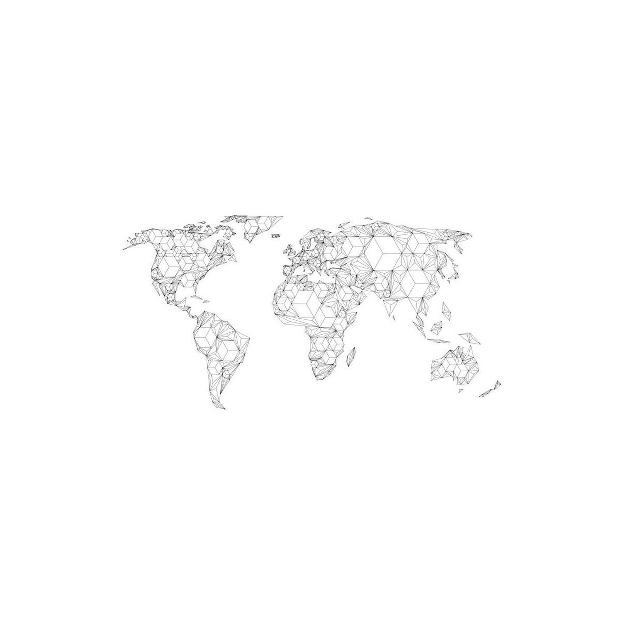 Voir la diapositive 2 : Paris Prix Papier peint xxl  map of the world white solids  270x550cm