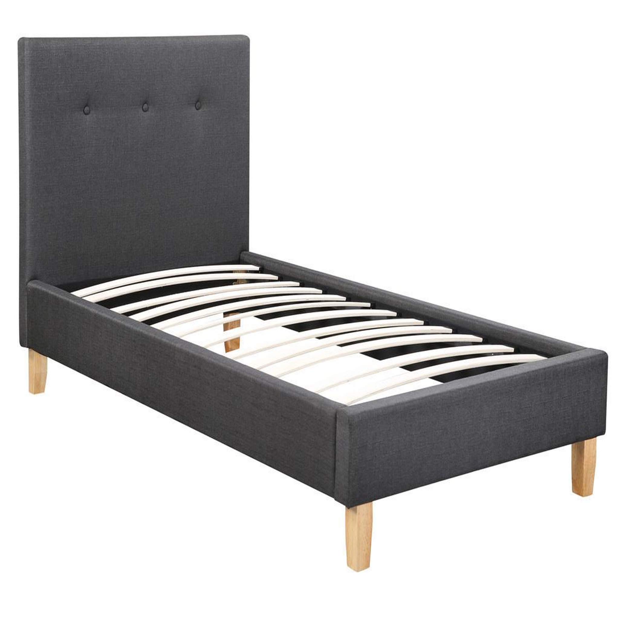 Habitat et Jardin Lit  Elise  - 90 x 190 cm - Gris foncé