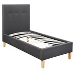 Habitat et Jardin Lit  Elise  - 90 x 190 cm - Gris foncé