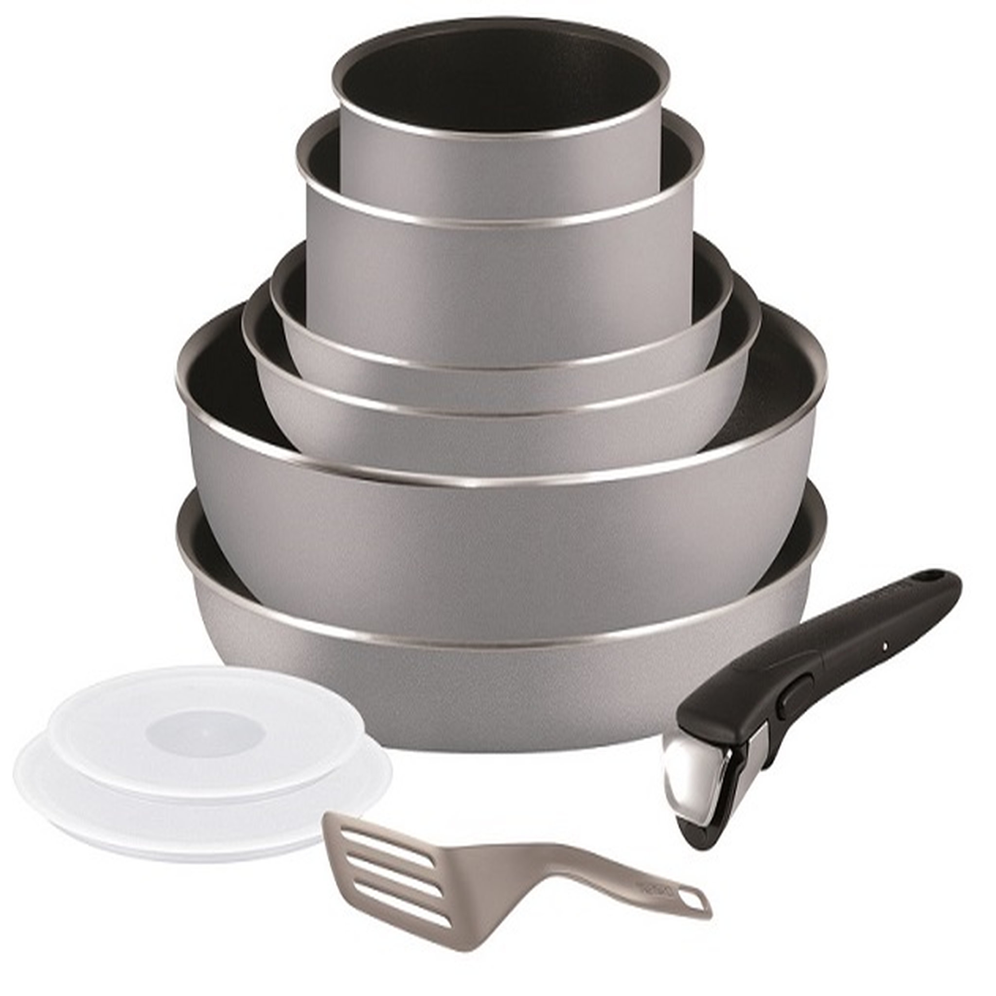 TEFAL Batterie de cuisine 10 pièces INGENIO ESSENTIAL Gris Scottish 