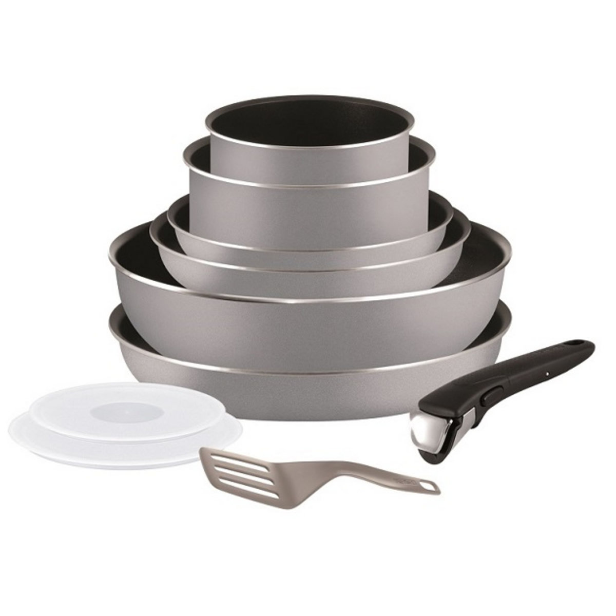 TEFAL Batterie de cuisine 10 pièces INGENIO ESSENTIAL Gris Scottish 