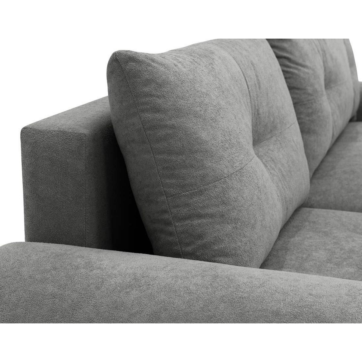 BEST MOBILIER Luzzio - canapé d'angle gauche 4 places convertible avec coffre en tissu texturé