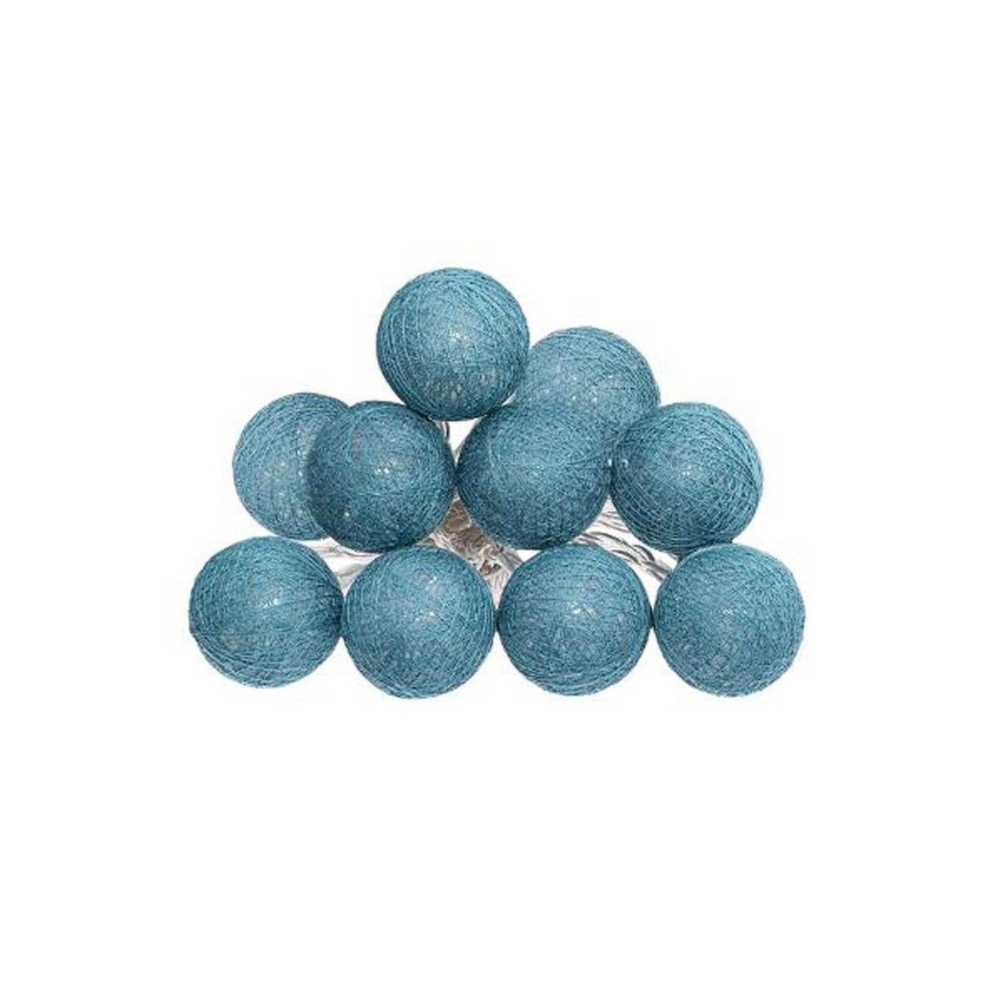 Voir la diapositive 1 : ATMOSPHERA Guirlande led  10 boules  165cm bleu canard