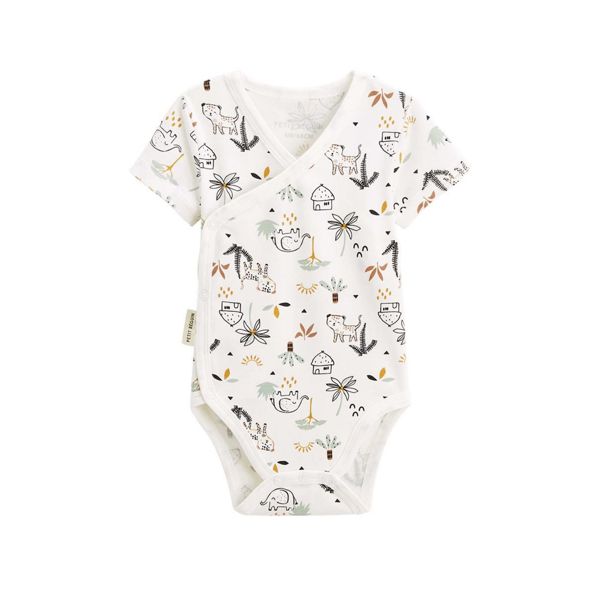 Petit Béguin Lot de 2 bodies bébé manches courtes ouverture croisée Yao