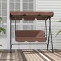 Voir la diapositive 5 : OUTSUNNY Balancelle de jardin 3 places toit réglable coussins assise dossier acier polyester marron