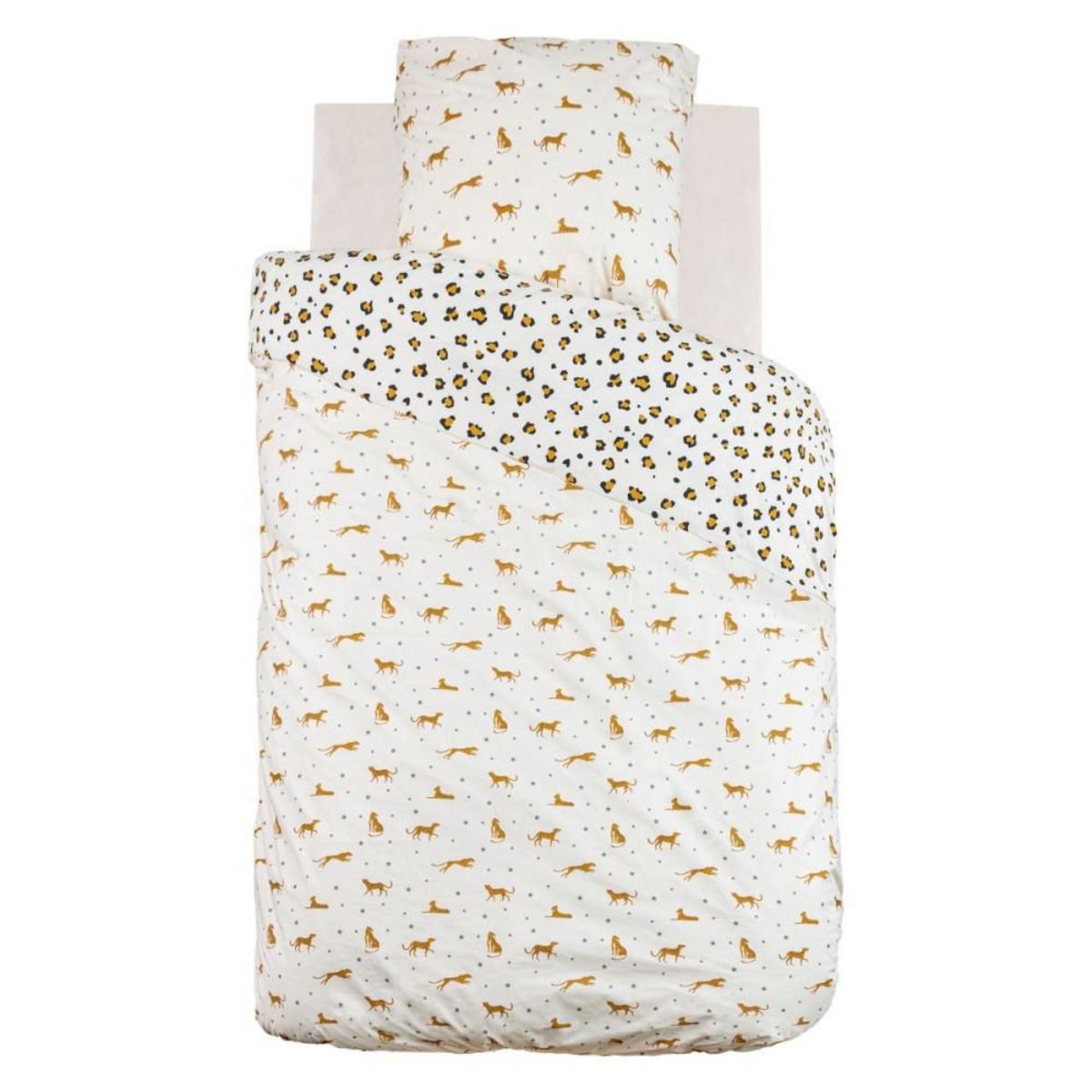ATMOSPHERA Housse de couette enfant 140x200 LEOPARD + taie coton 57 fils