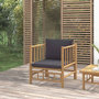 Voir la diapositive 1 : VIDAXL Canape de jardin avec coussins gris fonce bambou