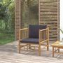 Voir la diapositive 1 : VIDAXL Canape de jardin avec coussins gris fonce bambou