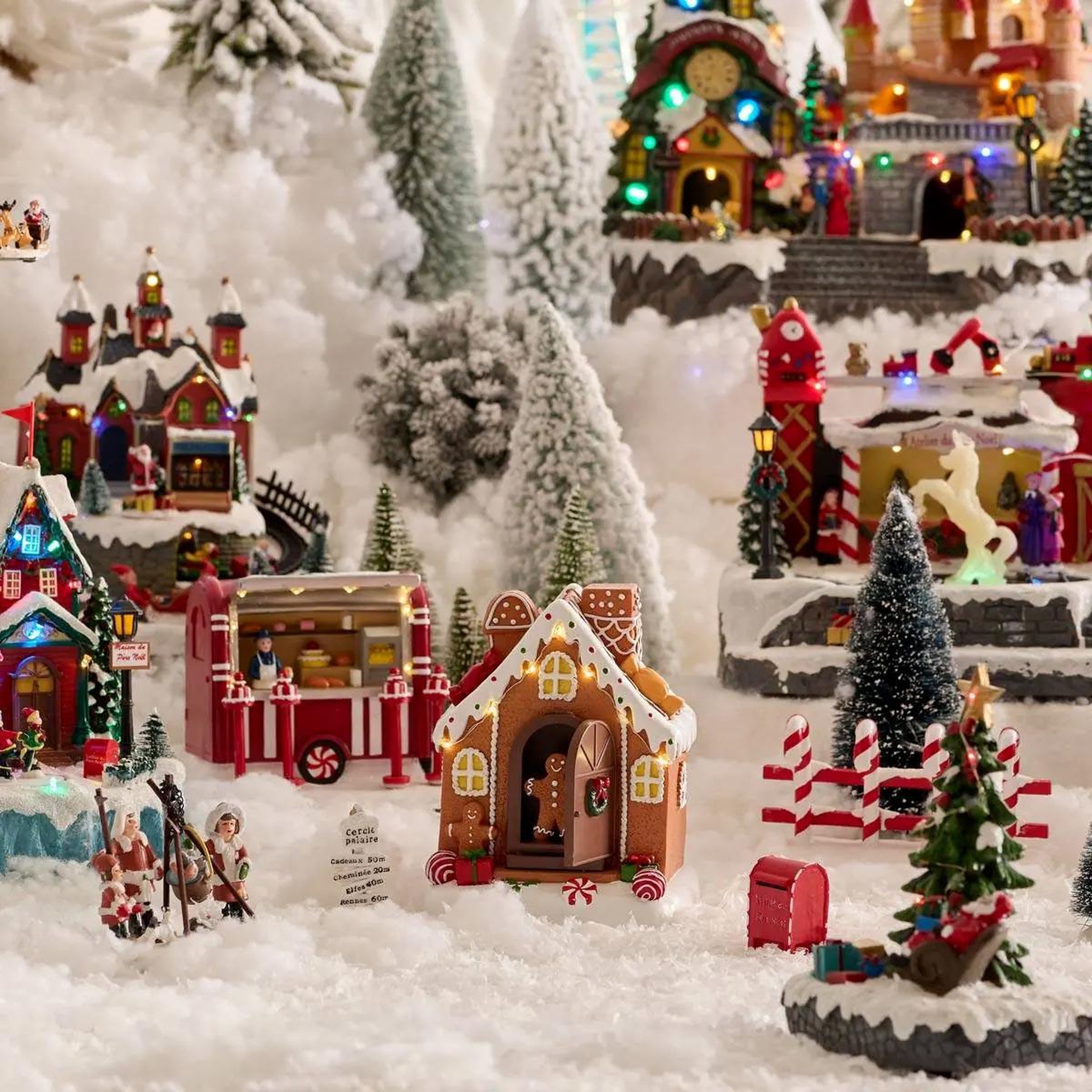 Voir la diapositive 4 : FEERIC LIGHT & CHRISTMAS Village de noël lumineux  maison pain d'épice  16cm multicolore
