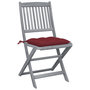 Voir la diapositive 2 : VIDAXL Chaises pliables d'exterieur lot de 2 et coussins Bois d'acacia