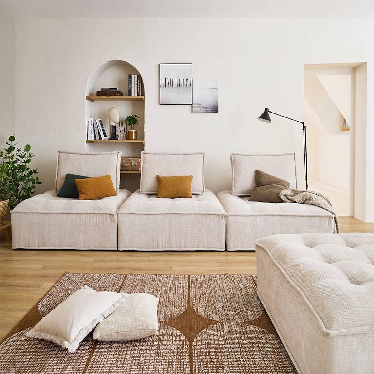 LISA DESIGN Marisol - pouf modulable - velours texturé