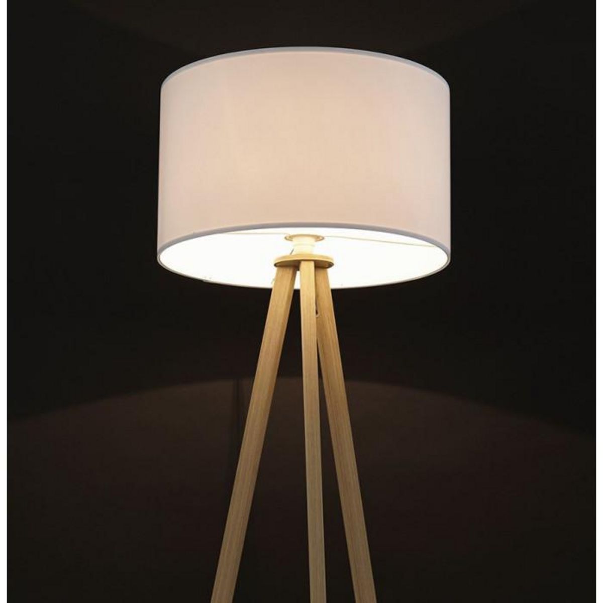 Paris Prix Lampadaire Trépied  Fidelio  159cm Naturel & Blanc