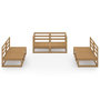 Voir la diapositive 3 : VIDAXL Salon de jardin 6 pcs marron miel bois de pin massif