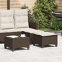 Voir la diapositive 1 : VIDAXL Tabourets jardin coussins 2pcs marron 55x55x36cm resine tressee