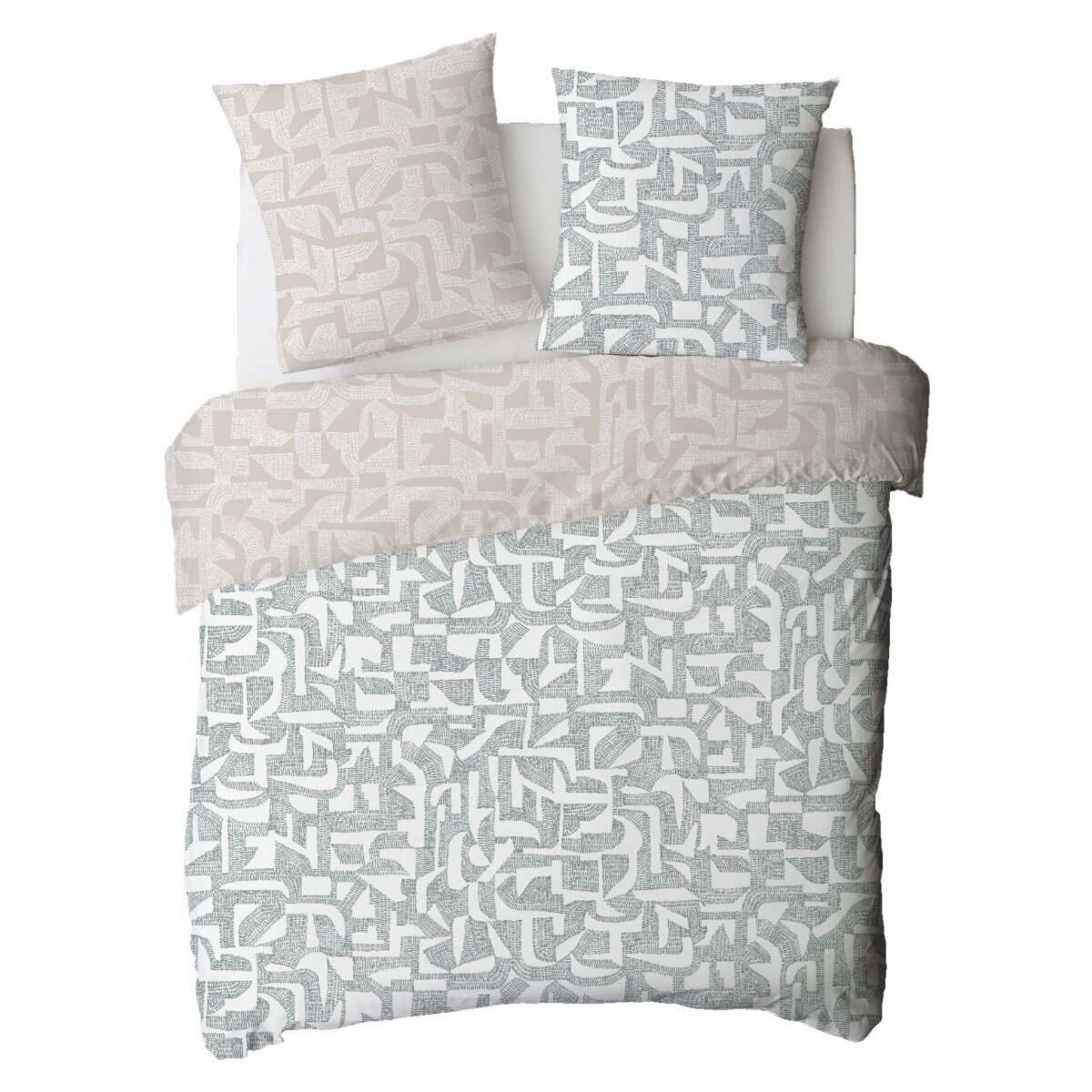 FUTURE HOME Parure de lit 2 personnes géométrique abstrait réversible