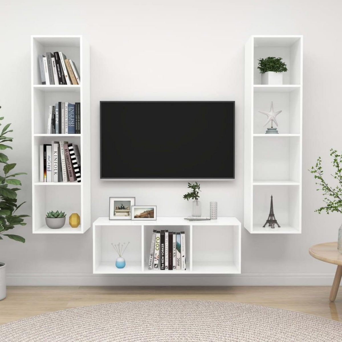 VIDAXL Ensemble de meuble TV 3 pcs Blanc Bois d'ingenierie