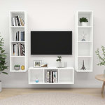 VIDAXL Ensemble de meuble TV 3 pcs Blanc Bois d'ingenierie