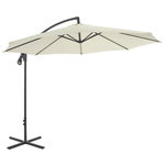 VIDAXL Parasol de jardin en porte-a-faux avec poteau en acier sable