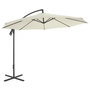 Voir la diapositive 1 : VIDAXL Parasol de jardin en porte-a-faux avec poteau en acier sable