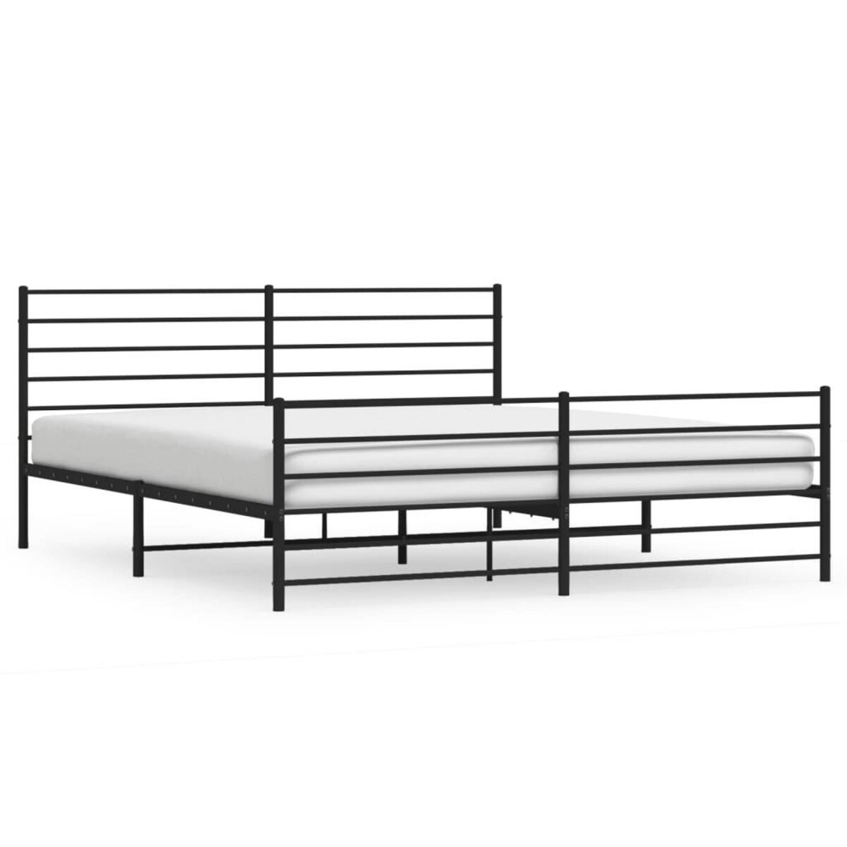 VIDAXL Cadre de lit metal sans matelas avec pied de lit noir 200x200cm