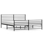 VIDAXL Cadre de lit metal sans matelas avec pied de lit noir 200x200cm