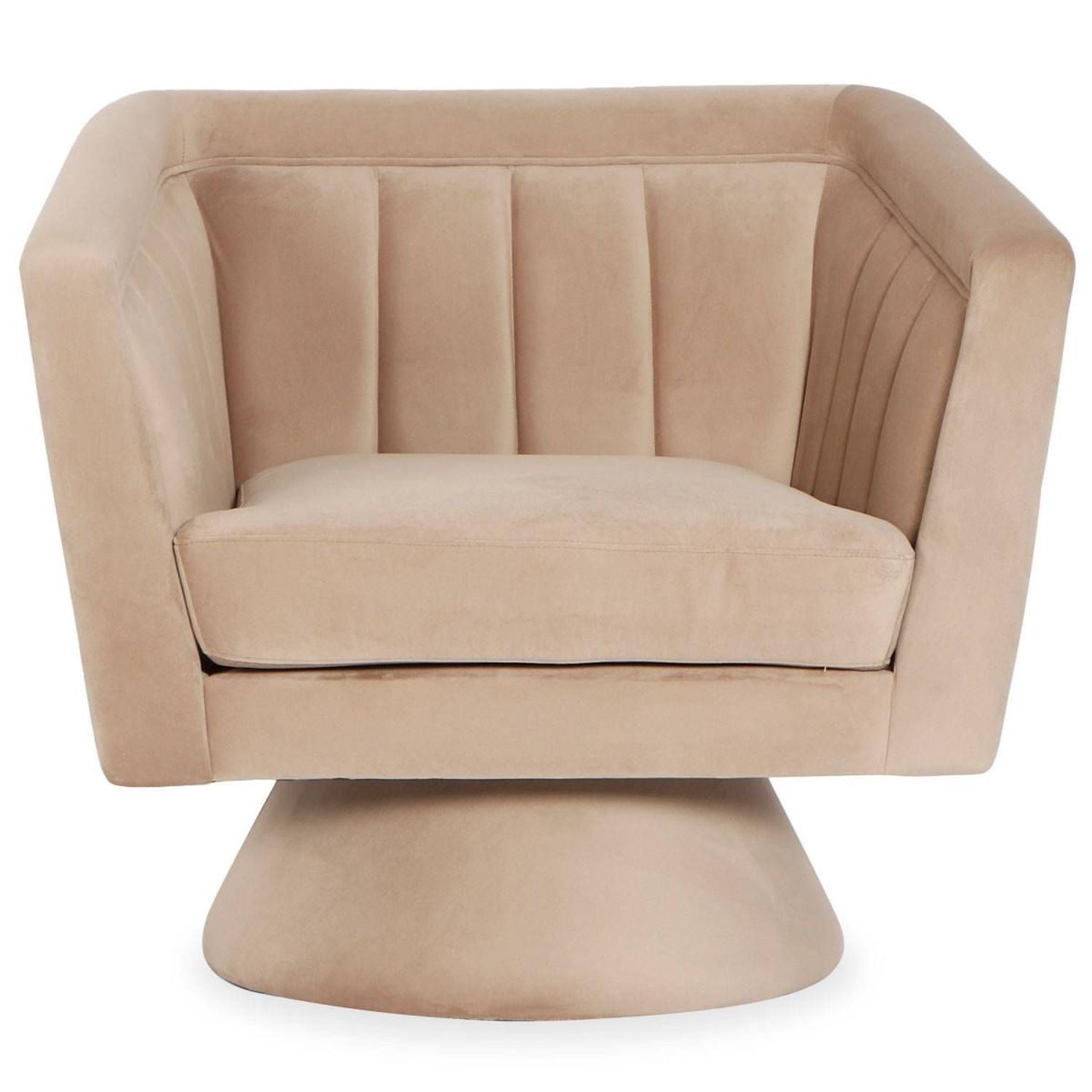 Voir la diapositive 2 : Paris Prix Fauteuil Design Velours  Victor  91cm Taupe