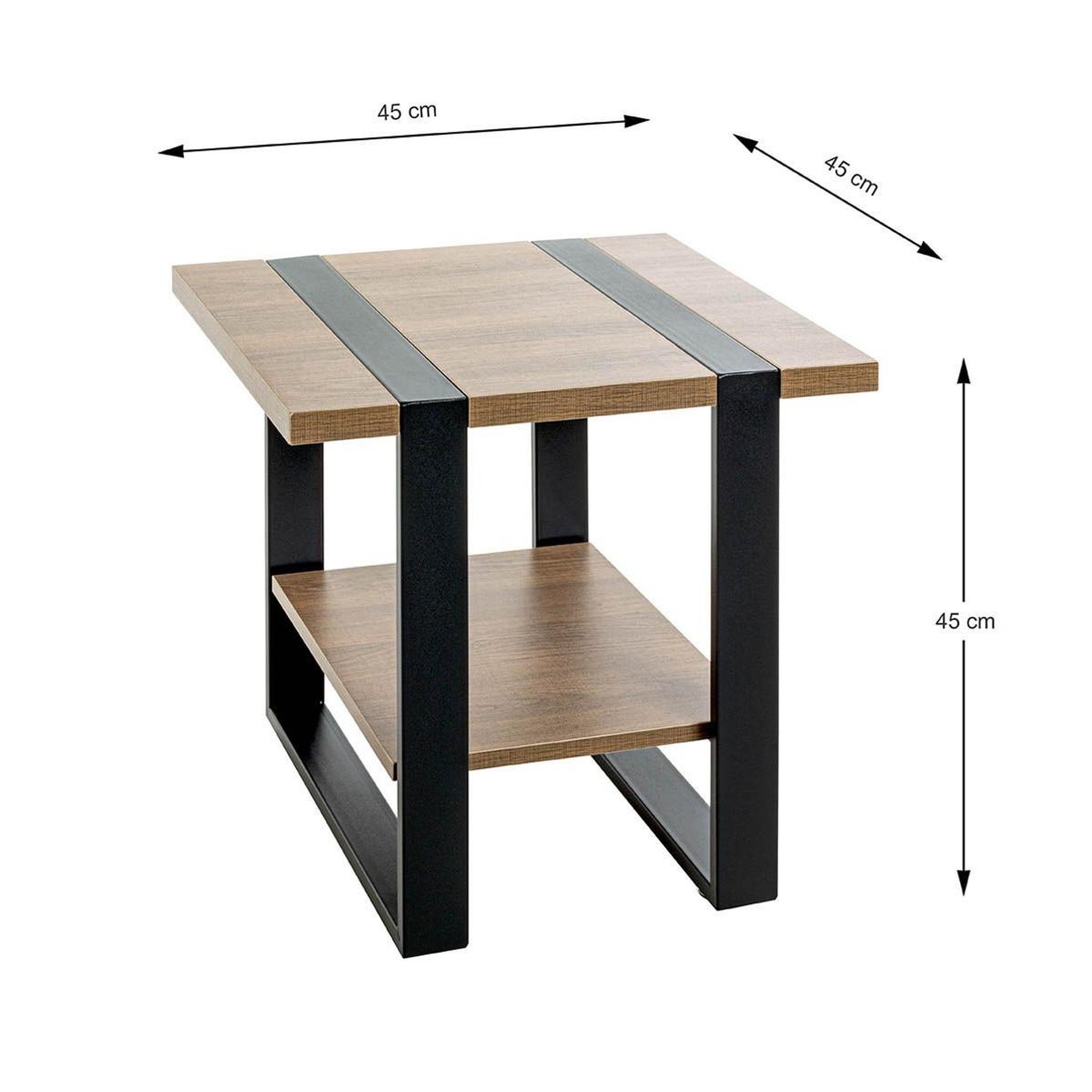 Voir la diapositive 5 : Paris Prix Table d'appoint  miranda  45cm chêne foncé & noir