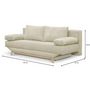Voir la diapositive 5 : MARKET24 Banquette convertible 3 places - Coffre de rangement - Tissu velours côtelé beige - L 190 x H 92 x P 84 cm - TEIJO
