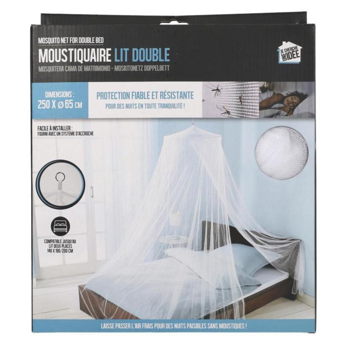 Paris Prix Ciel de Lit Double  Moustiquaire  65x250cm Blanc