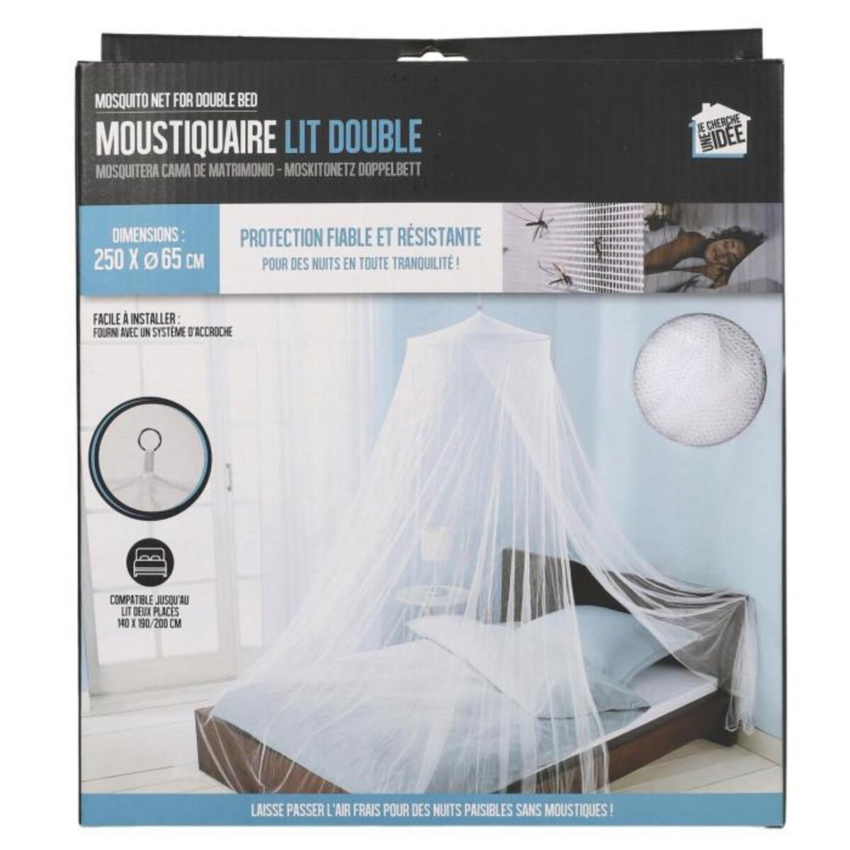 Paris Prix Ciel de Lit Double  Moustiquaire  65x250cm Blanc