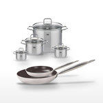 ELO Lot de 2 Poêles 24/32 cm et 4 Faitouts Elo Bistro Line