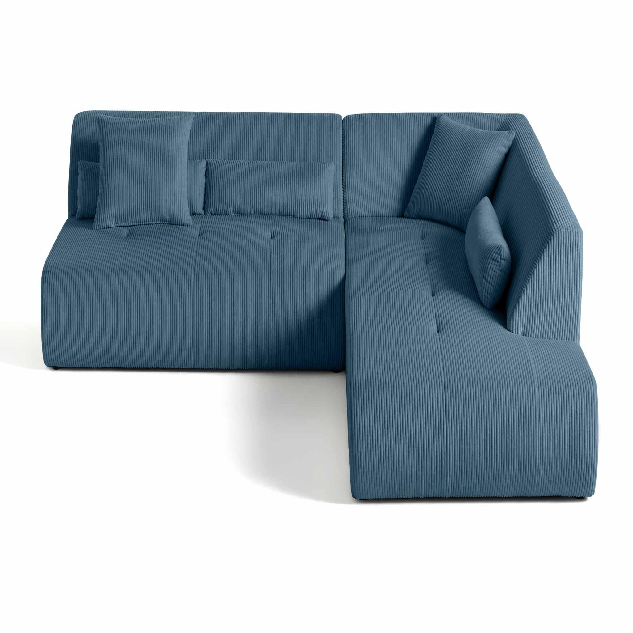 Voir la diapositive 1 : LISA DESIGN Onyx - canapé modulable d'angle droit - 5 places - en velours côtelé