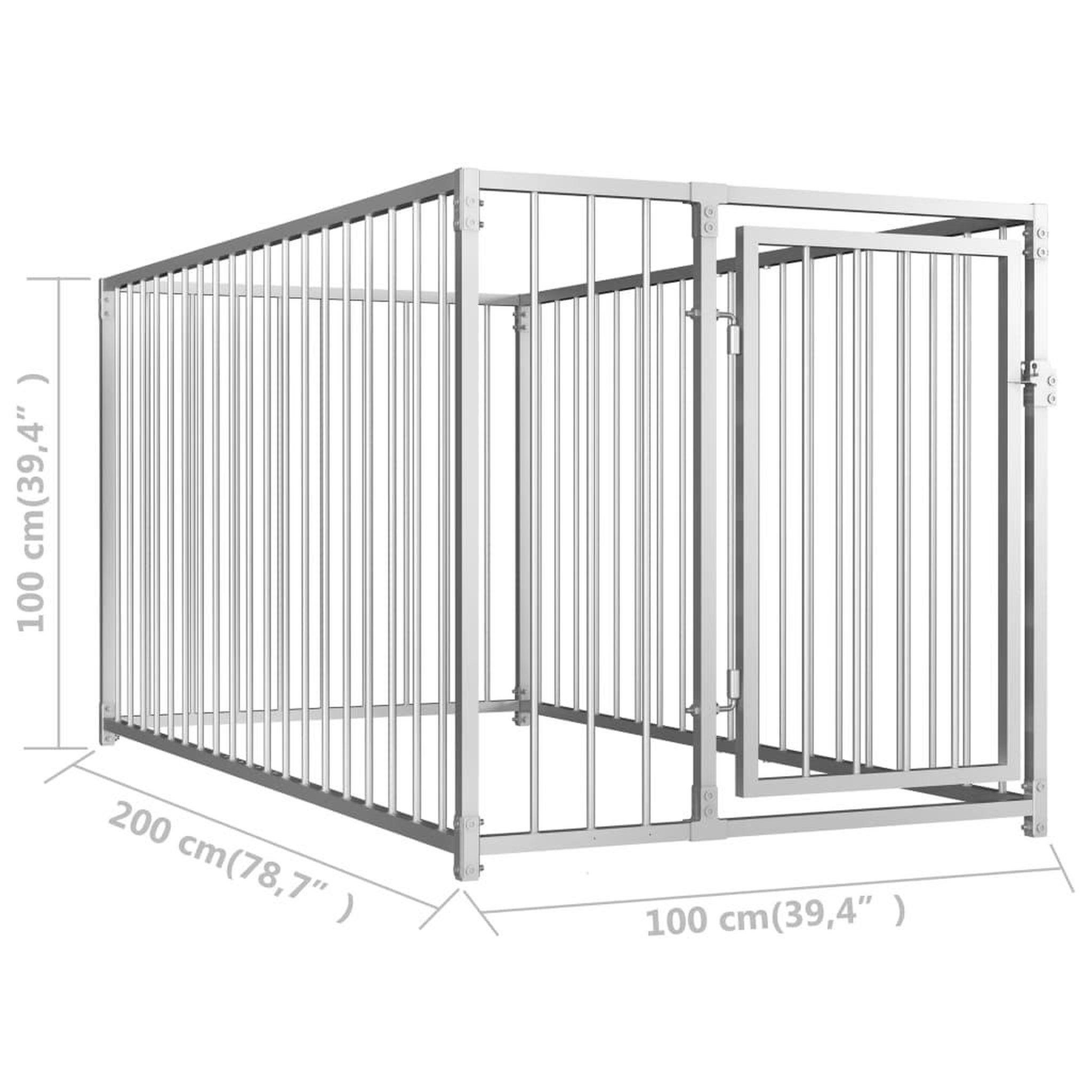 Voir la diapositive 6 : VIDAXL Chenil d'exterieur pour chiens 100 x 200 x 100 cm