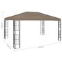 Voir la diapositive 6 : VIDAXL Tonnelle avec guirlande lumineuse a LED 4x3 m Taupe