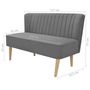 Voir la diapositive 4 : VIDAXL Canape 117 x 55,5 x 77 cm Tissu Gris clair