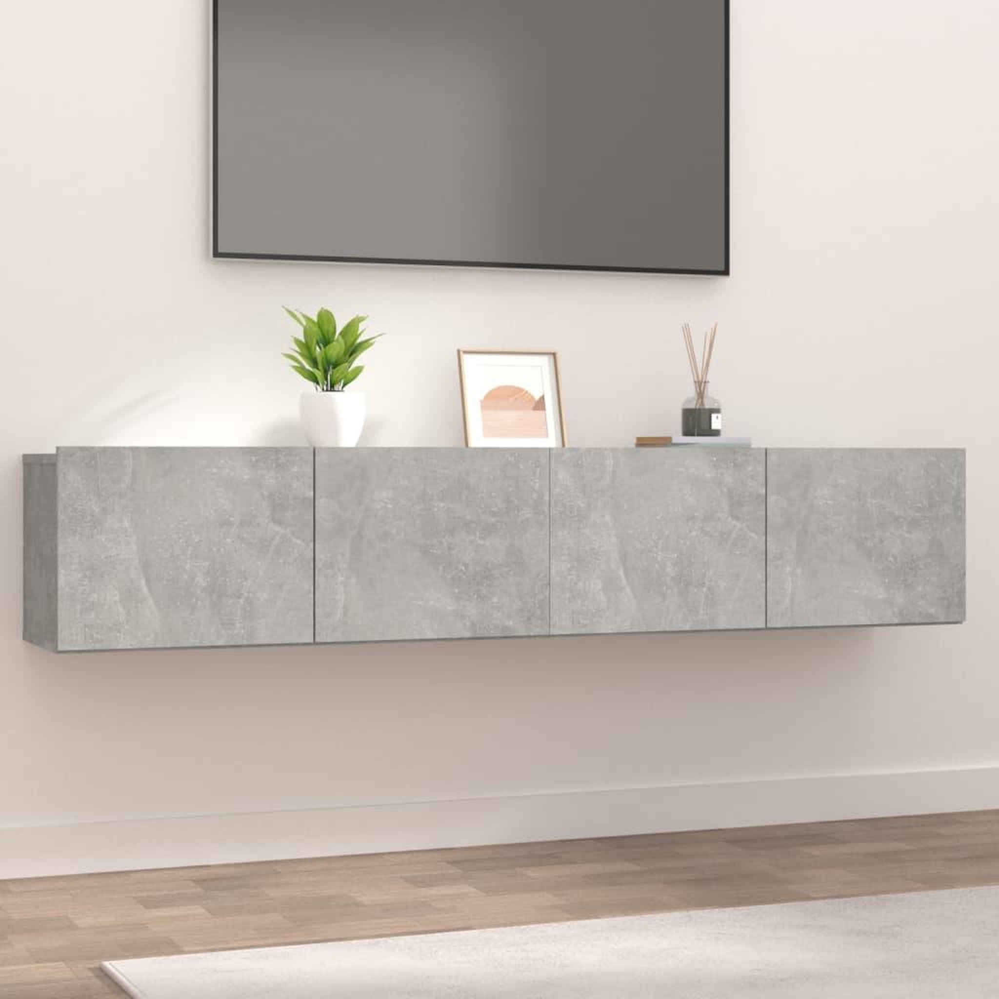 VIDAXL Meubles TV 2 pcs gris beton 80x30x30 cm bois d'ingenierie