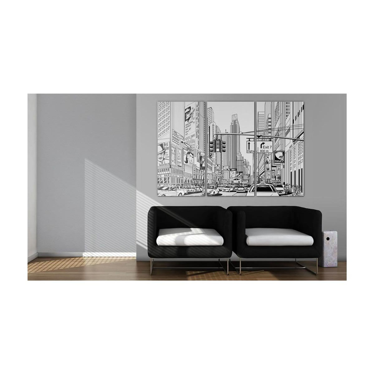 Paris Prix Tableau Imprimé  Comic Style en Noir & Blanc