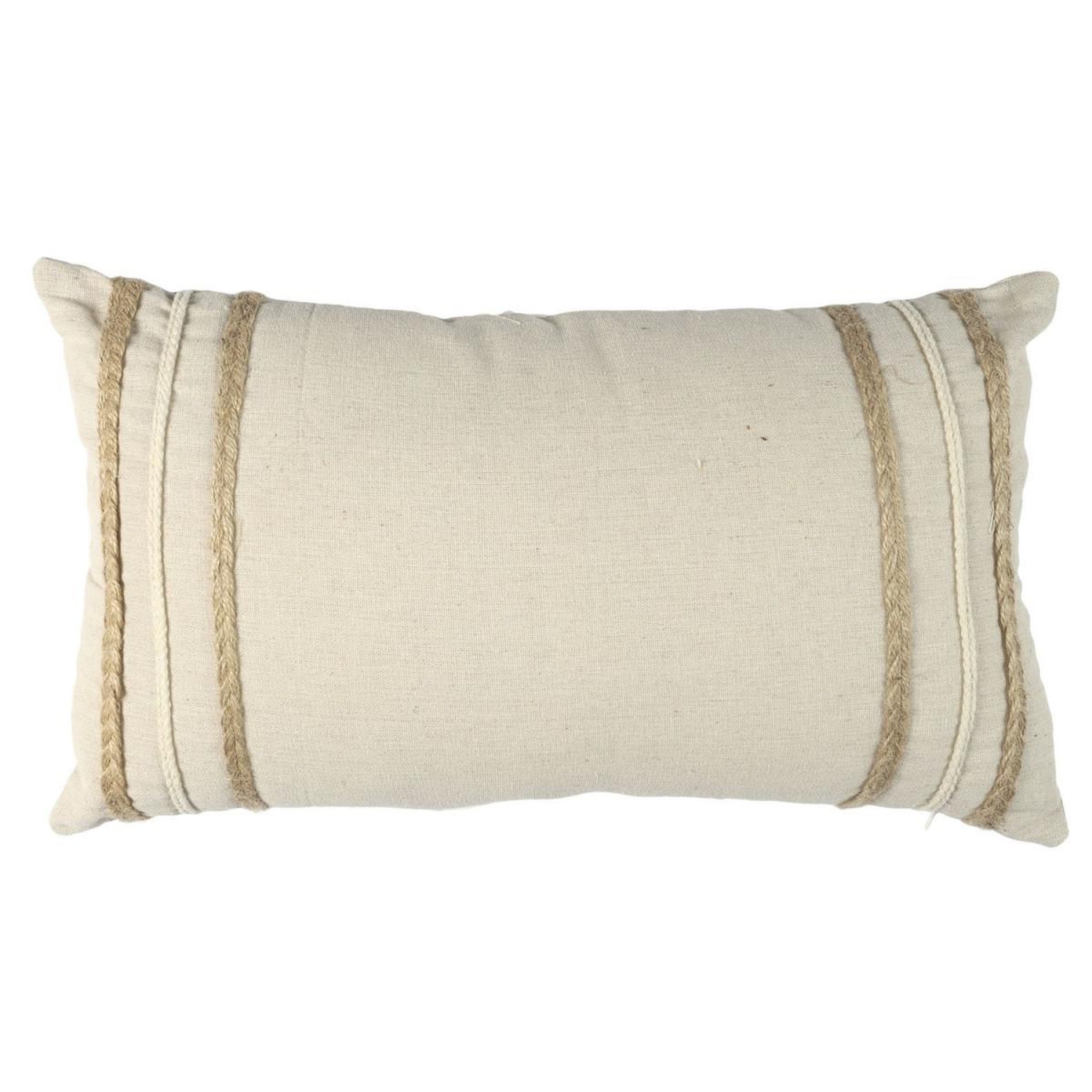 The Home Deco Factory Coussin déco tressé  natural crush  30x50cm beige