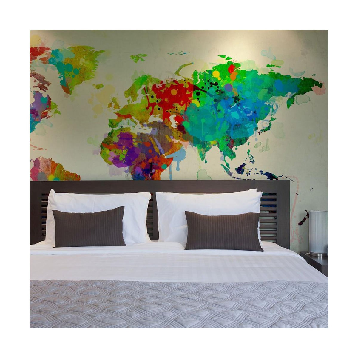 Paris Prix Papier Peint  Paint Splashes Map of the World