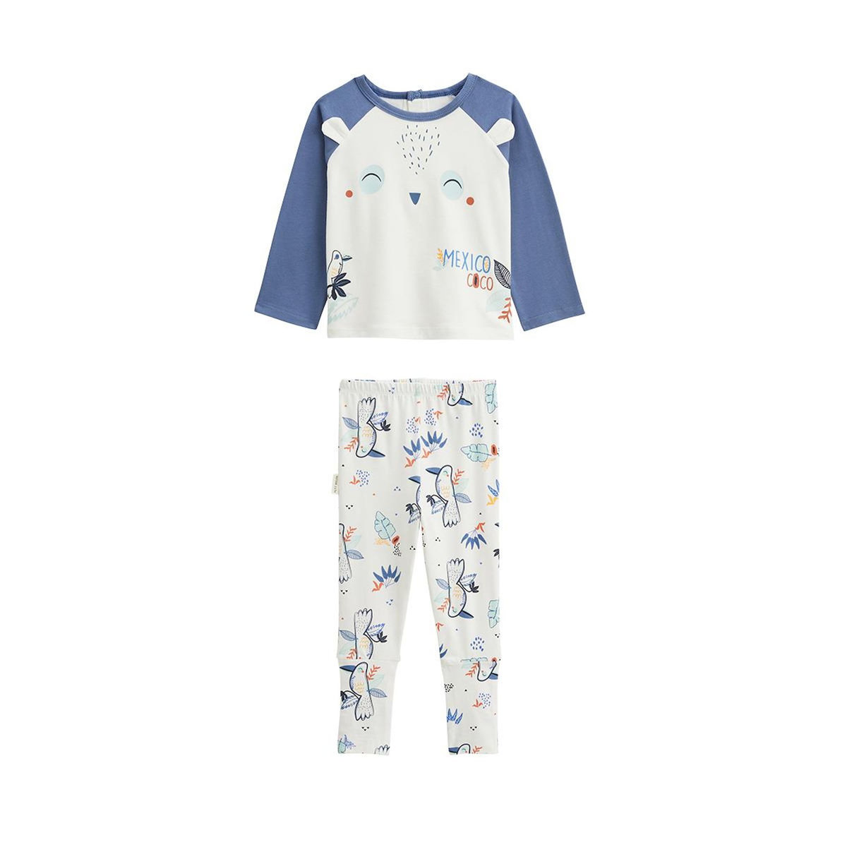 Petit Béguin Pyjama enfant 2 pièces avec pieds retroussables Mexico