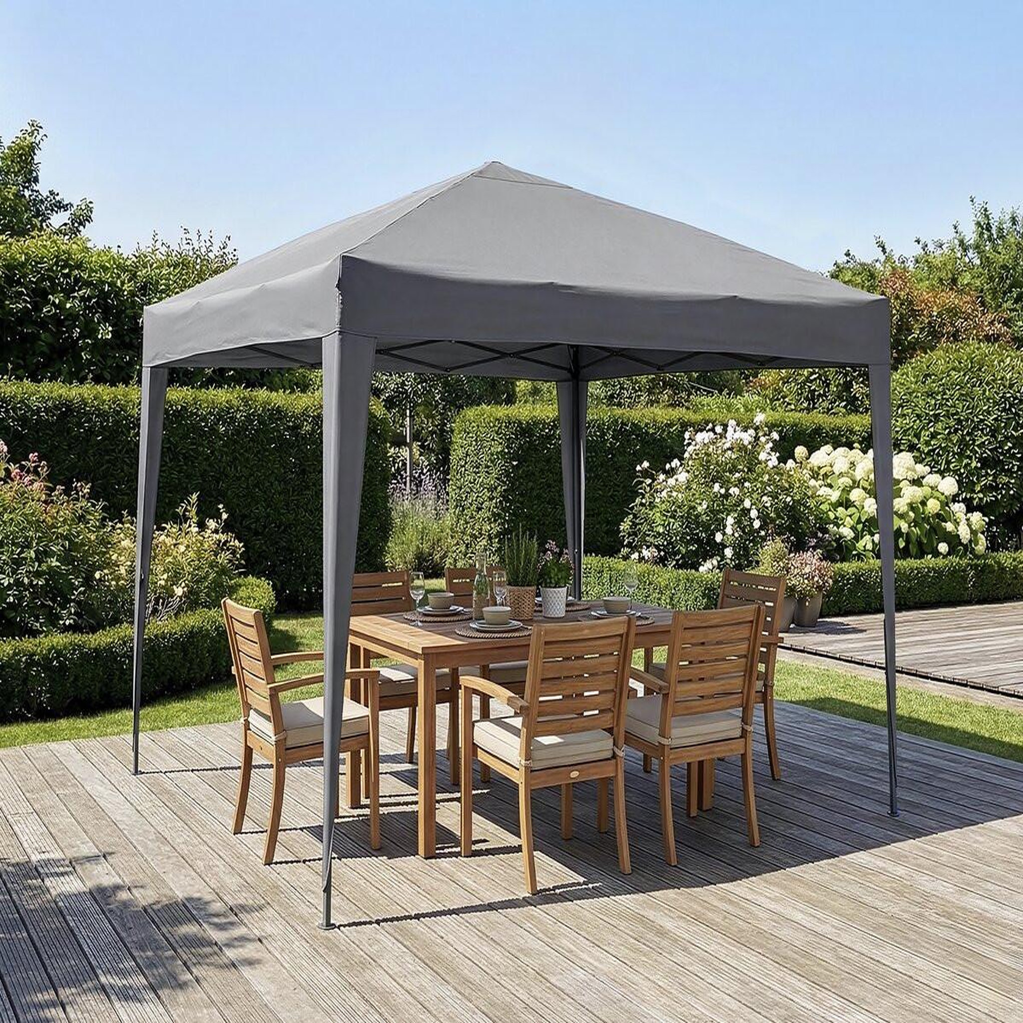Voir la diapositive 2 : Habitat et Jardin Tonnelle de jardin pliante  svetlana 3  - 9 m² - 3 x 3 m - gris