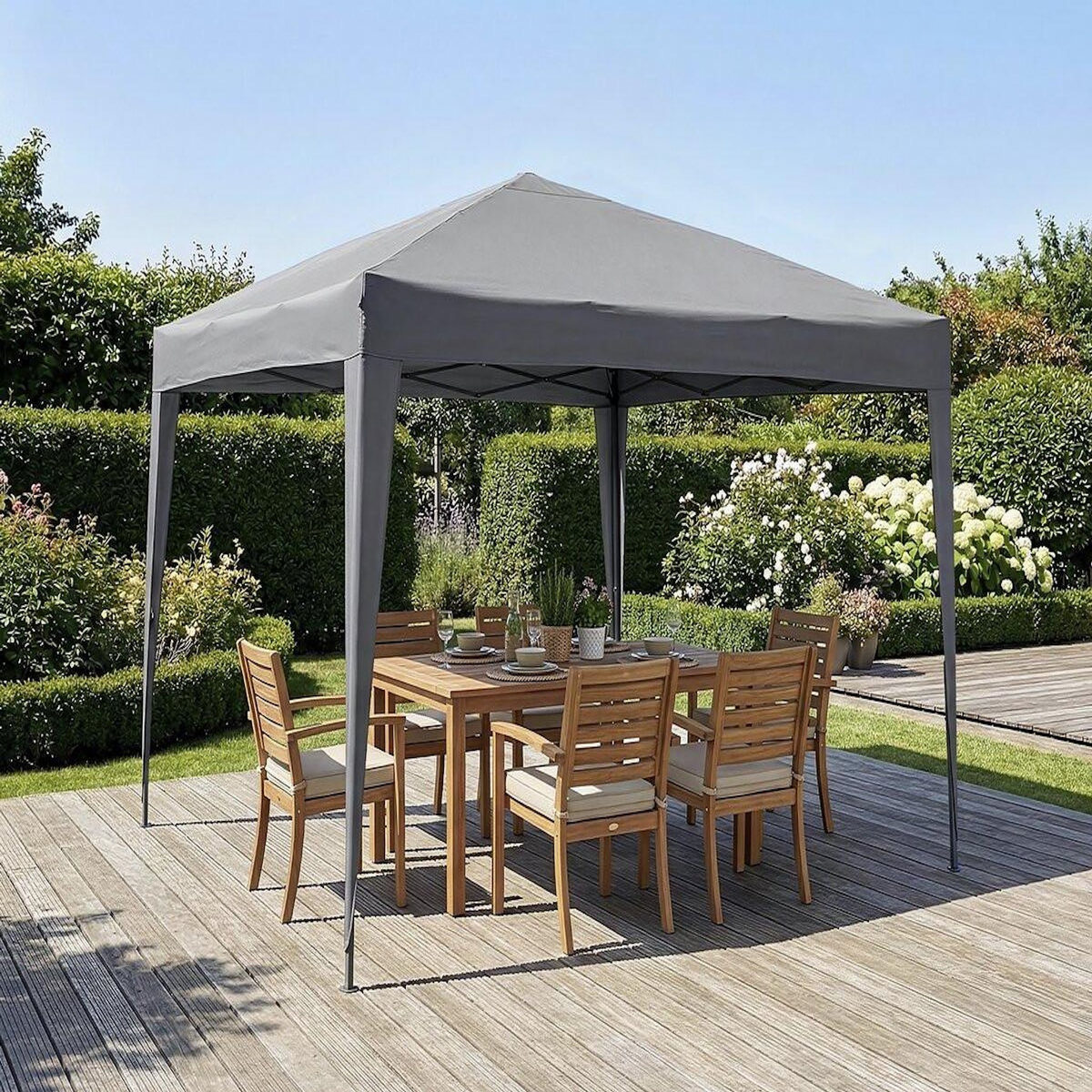 Habitat et Jardin Tonnelle de jardin pliante  Svetlana 3  - 9 m² - 3 x 3 m - Gris