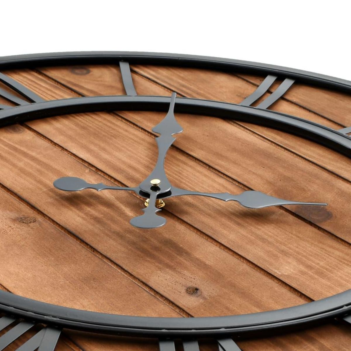 VIDAXL Horloge murale vintage a quartz Bois et metal 60 cm XXL